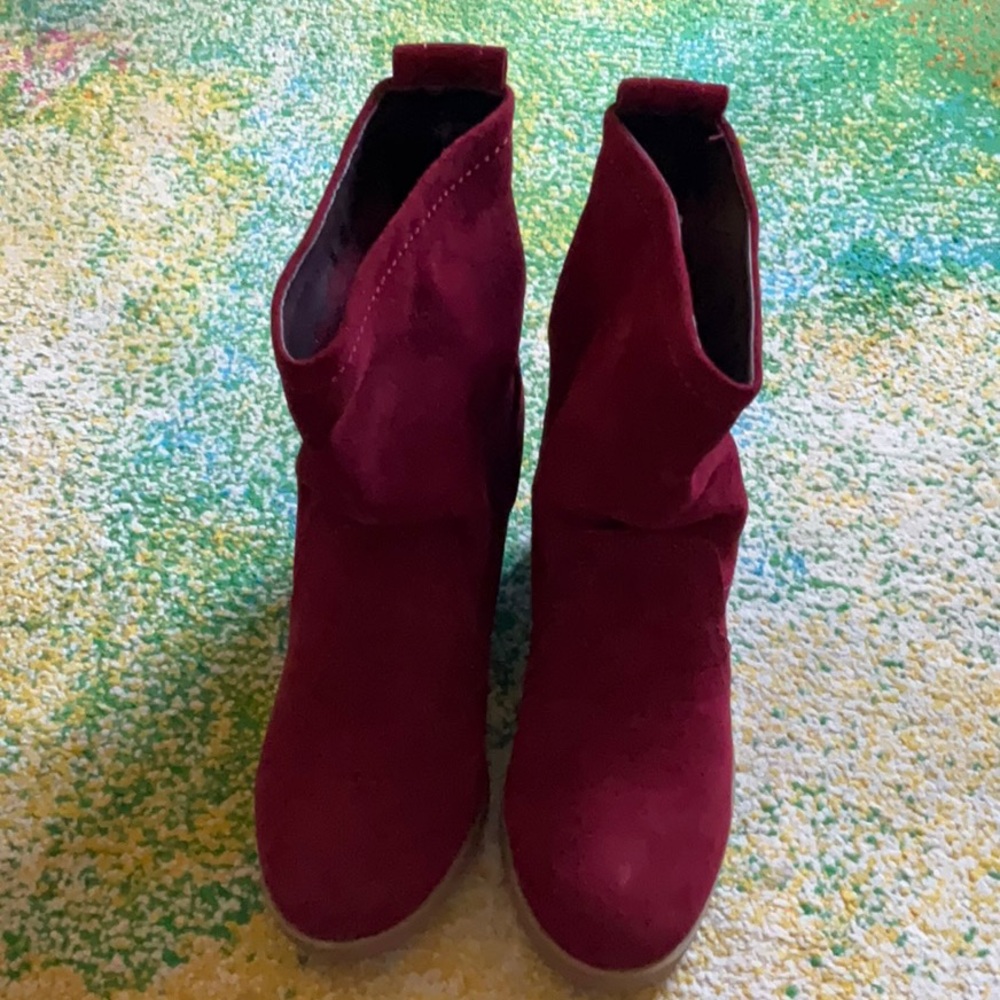 Red Suede Ankle Boots